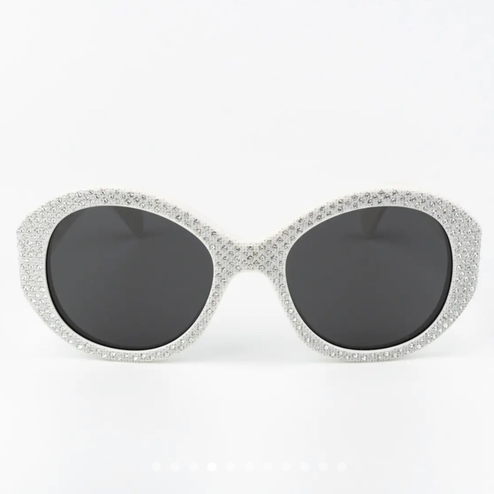 NIB Celine White Crystal Sunglasses - Picture 4 of 12